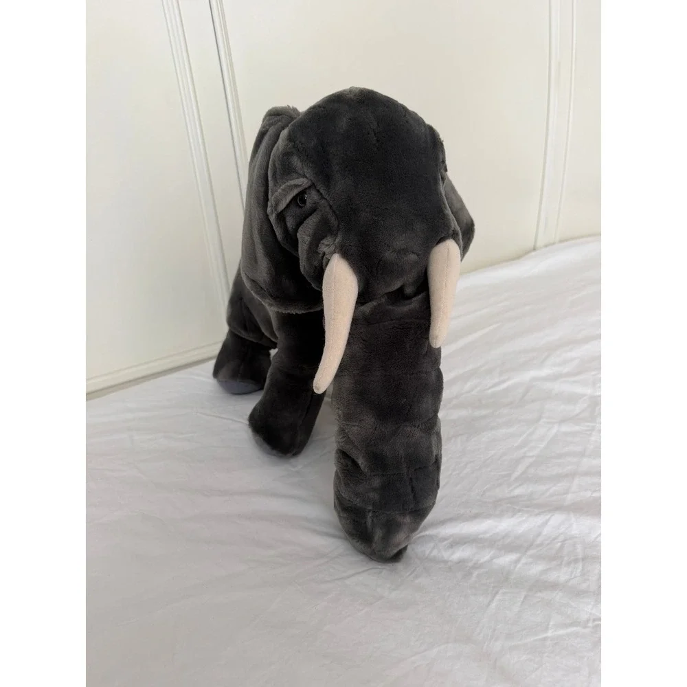 Folkmanis Plush Elephant Stuffed Animal Soft Toy Charcoal Grey Safari HandPuppet